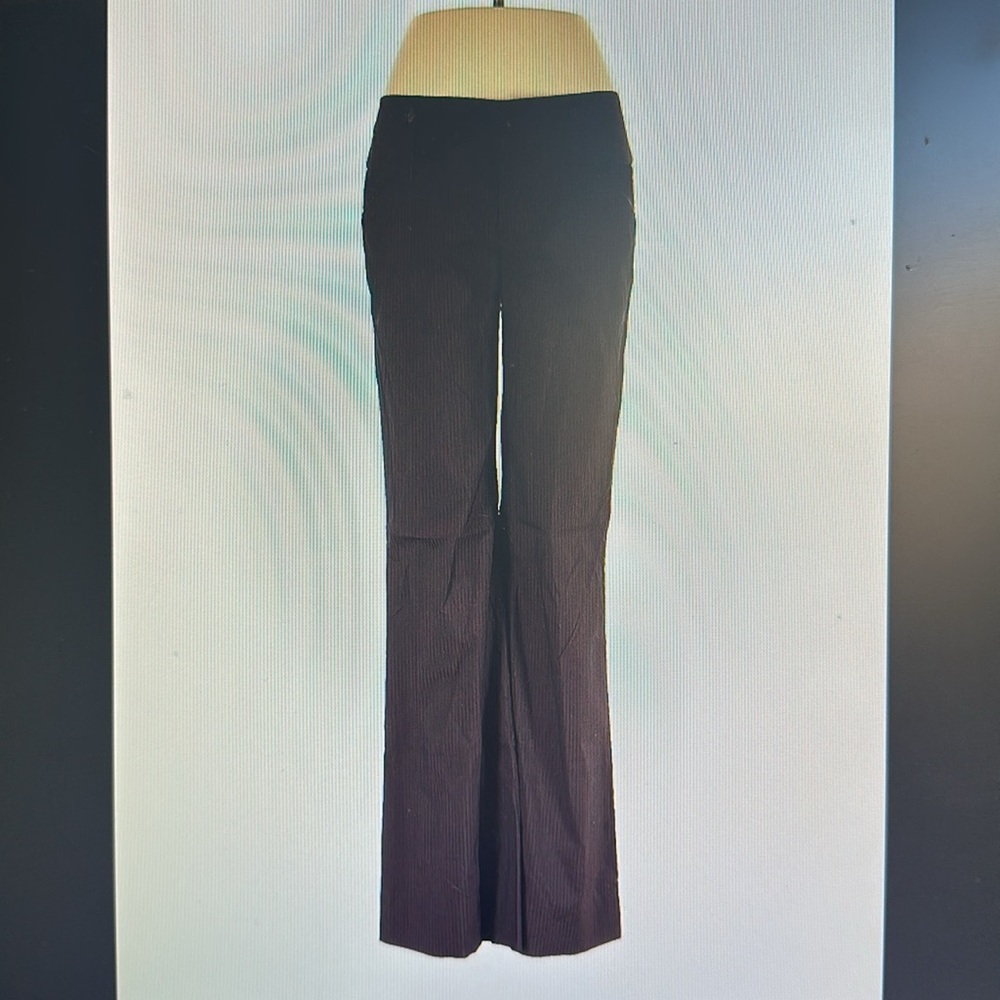 ALICE + OLIVIA Brown w/ Black Pinstripe Dress Pants